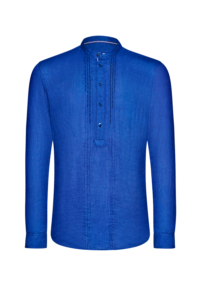 g-ssl-echte-blaudruck-pfoad-herrenhemd-blau image 1