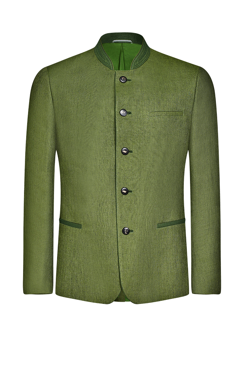 g-ssl-zwilling-jacke-herren-gr-n-hanf-leinen-stehkragen image 1