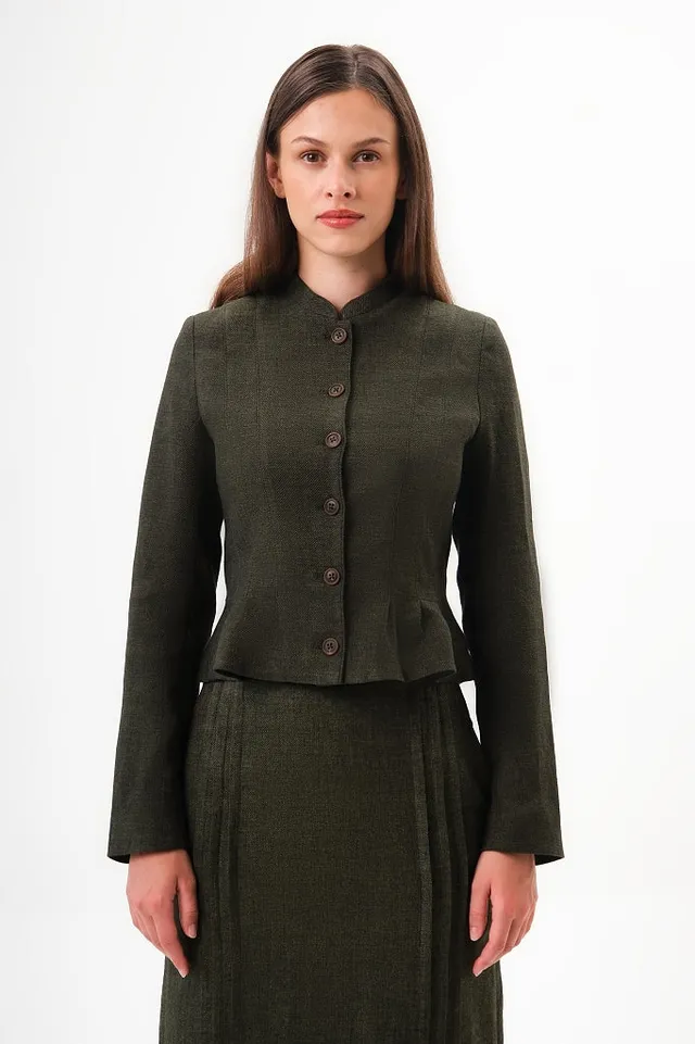 felicitas-damen-jacke-jadelyn-leinenmix-jacke-mit-stehkragen image 1
