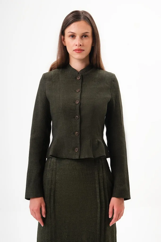 felicitas-damen-jacke-jadelyn-leinenmix-jacke-mit-stehkragen image 1