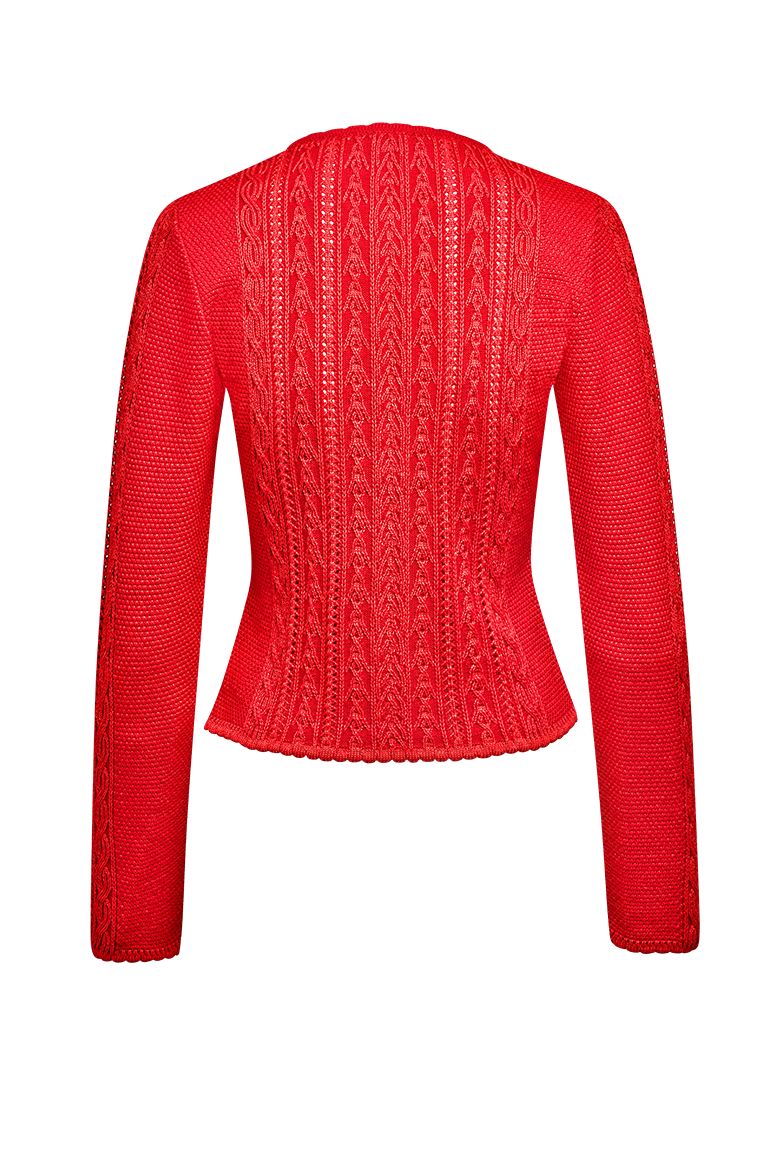 g-ssl-jacke-in-plattiertem-strick-trachten-strickjacke-rot image 2