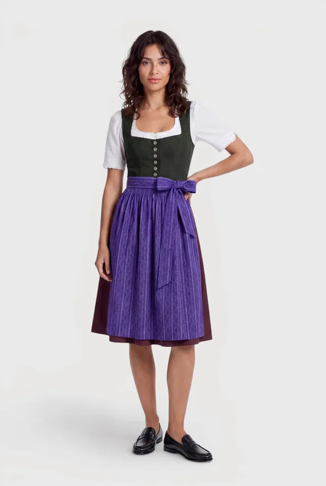 felicitas-damen-dirndl-deliah-gr-n-70-cm-mit-geradem-ausschnitt image 1
