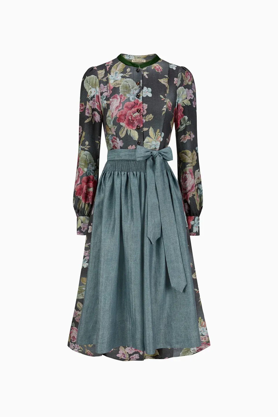 gottseidank-damenkleid-rahel-mit-sch-rze-hochgeschlossenes-kleid-mit-kontrastkra image 1