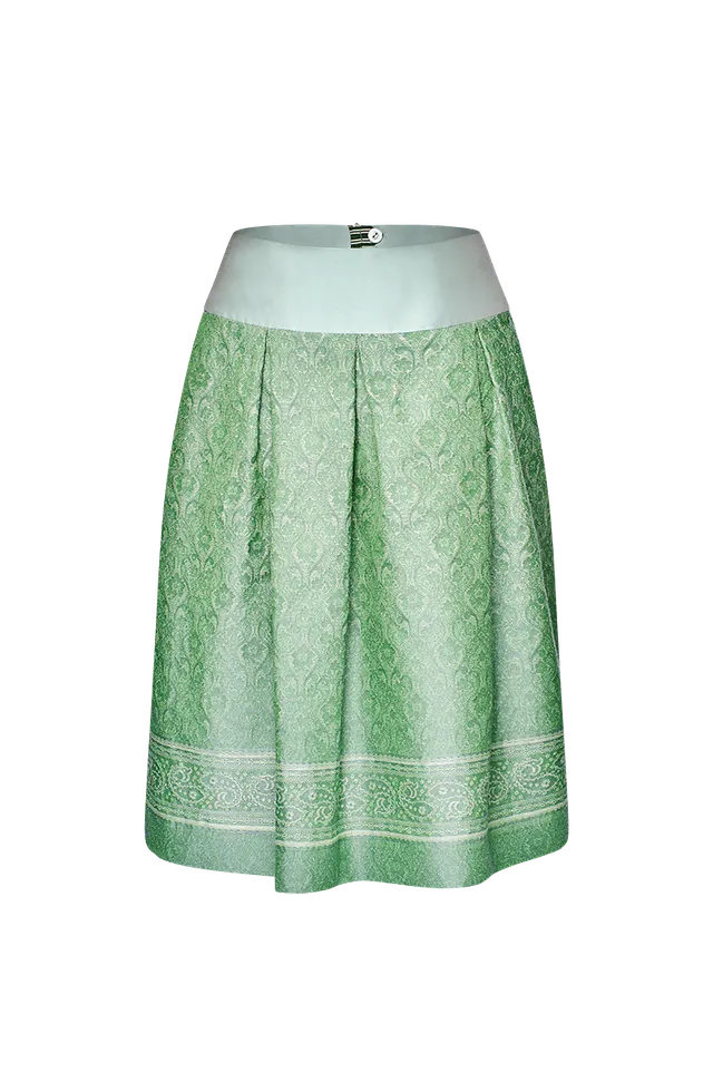 g-ssl-brokat-rock-gr-n-seide-leinen-jacquard image 1