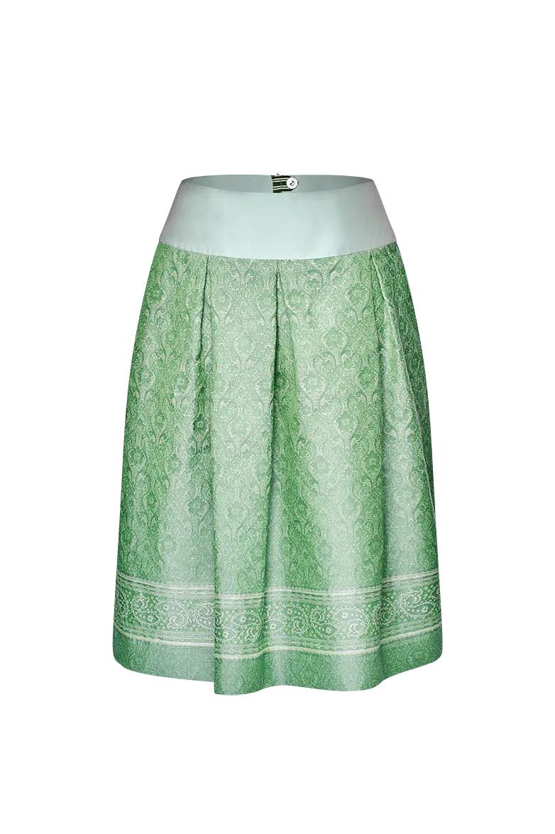 g-ssl-brokat-rock-gr-n-seide-leinen-jacquard image 1