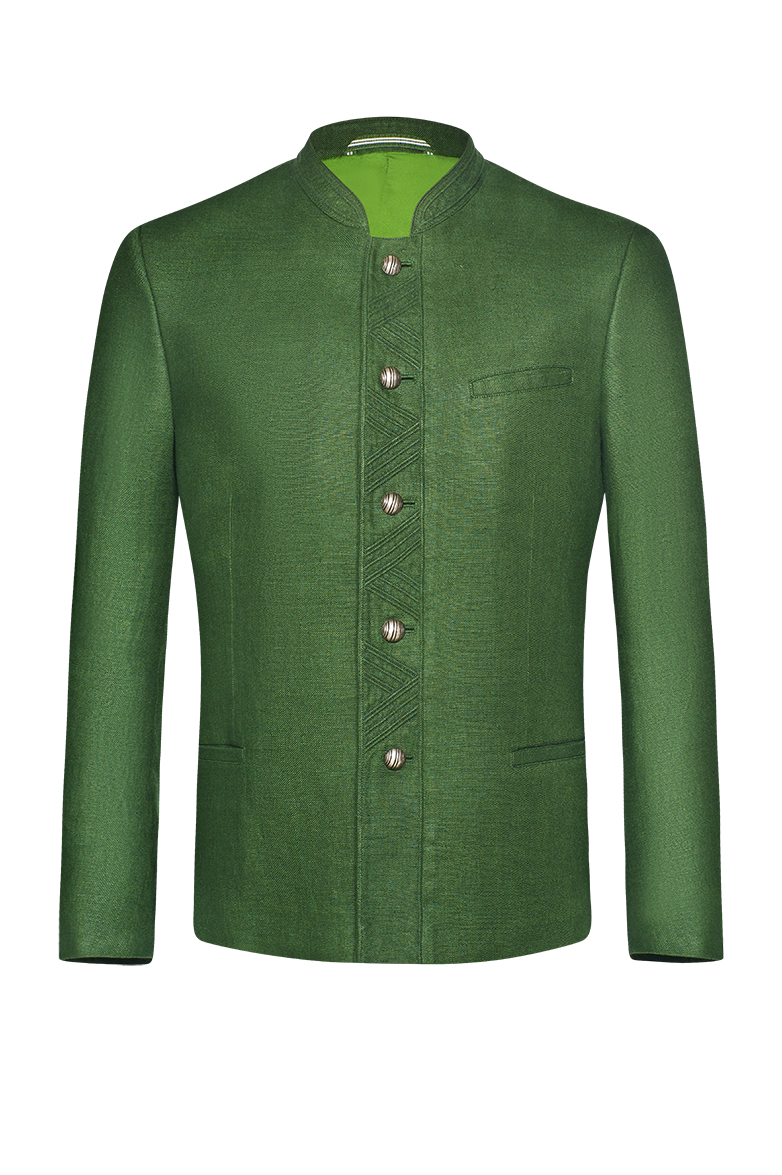 g-ssl-jacke-klare-linie-herren-stehkragen-jacke-gr-n-aus-leinen-mit-seidenfutter image 1