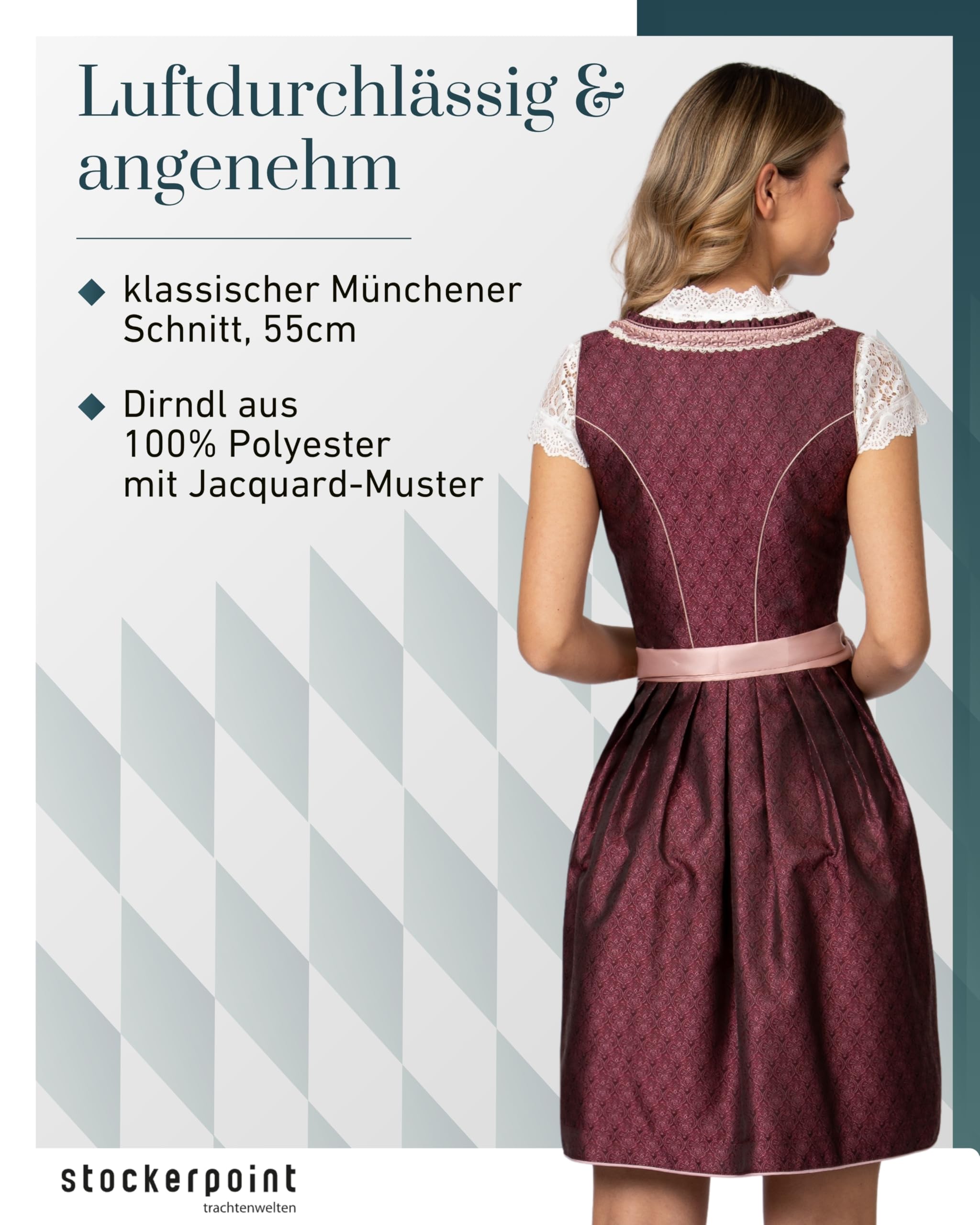 stockerpoint-dirndl-rosalinde-jacquard-dirndl-bordeaux image 4