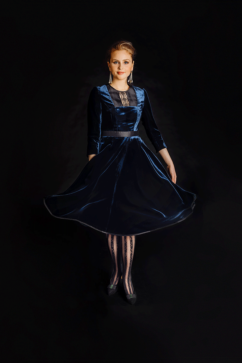 g-ssl-samtkleid-damen-kleid-blau-viskosesamt-dupionseide image 7