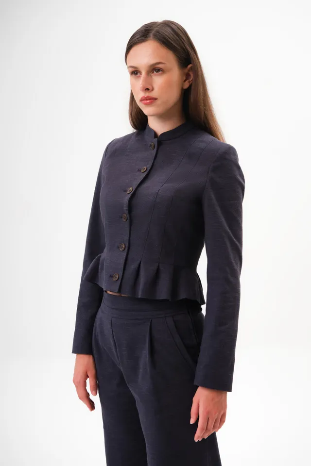 felicitas-damen-jacke-jadelyn-baumwollmix-mit-stehkragen image 1
