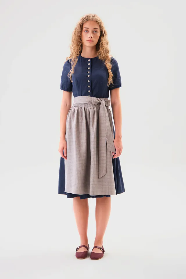 felicitas-damen-dirndl-dalita-hochgeschlossen-leinen-midi image 1