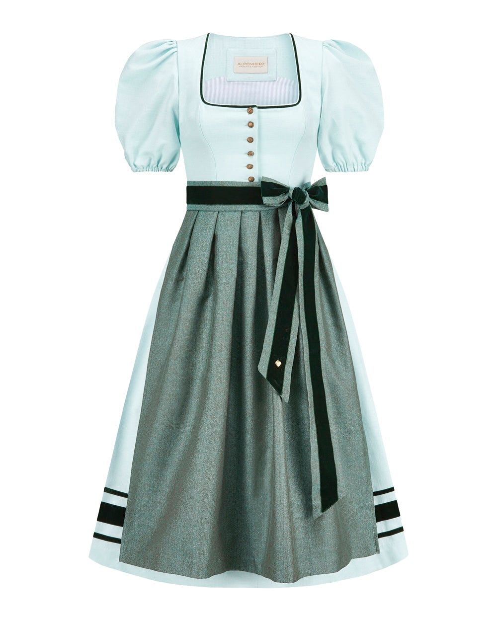 alpenherz-dirndl-magdalena-puffarm-dirndl-in-lindgr-n-75-cm image 2