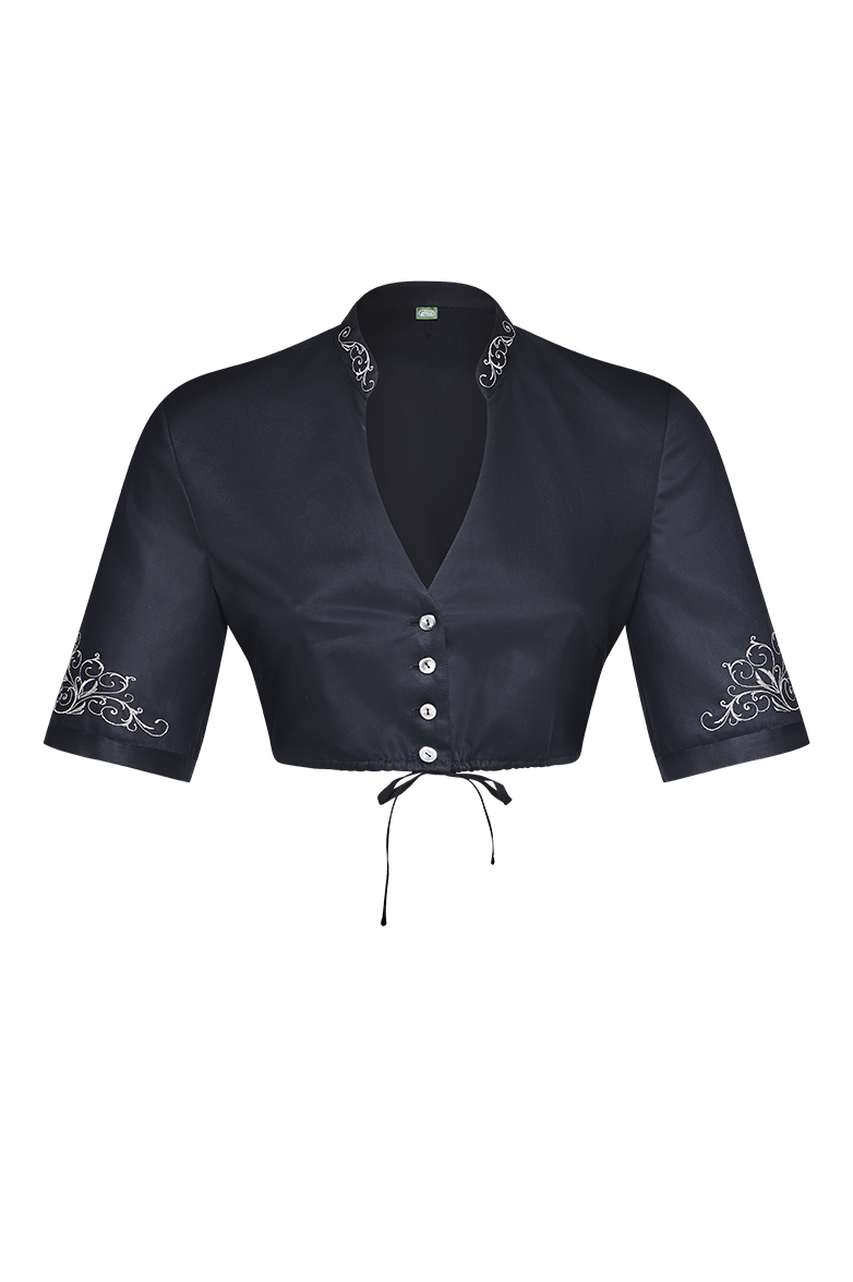 g-ssl-silberader-dirndlbluse-baumwollsatin-stehkragen-grau-schwarz image 1
