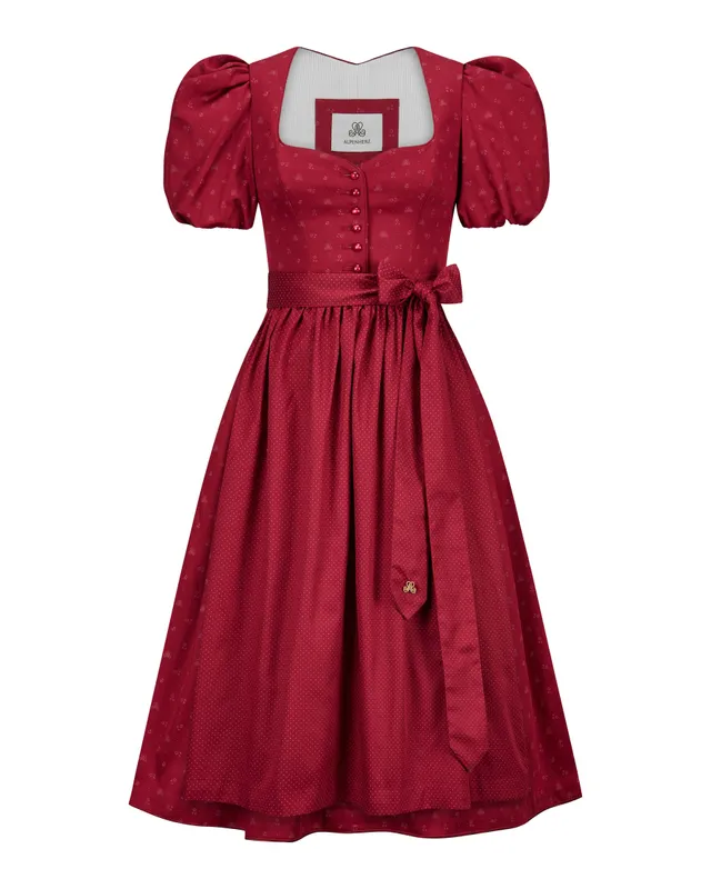 alpenherz-dirndl-lisa-dunkelrot-mit-abnehmbaren-puff-rmeln image 1