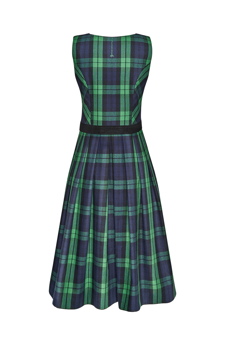 g-ssl-karo-kleid-damen-blau-aus-baumwoll-flanell image 2