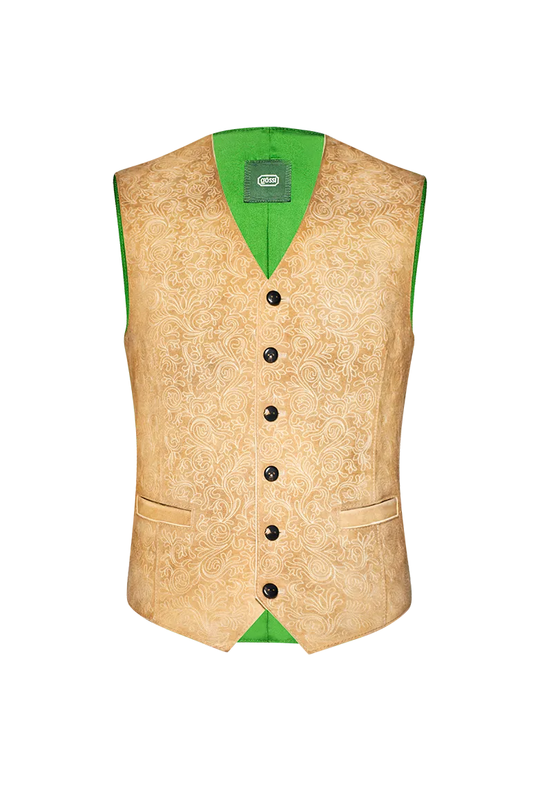 g-ssl-lederhosen-gilet-hirschleder-braun-mit-hornkn-pfen image 1