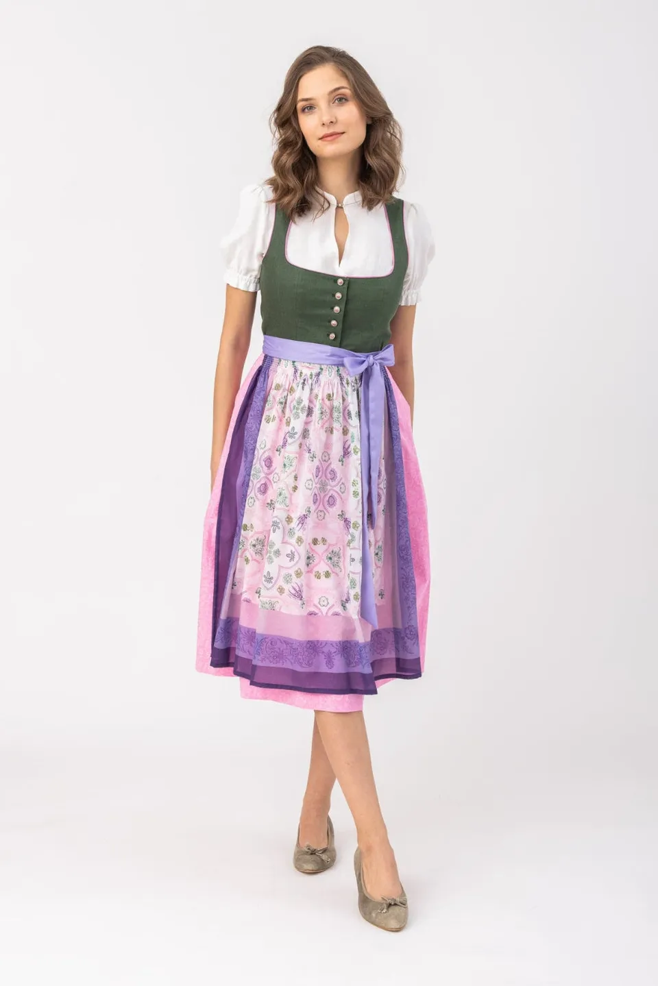 felicitas-dorie-vreni-damen-dirndl-tannengr-n-verstellbare-tr-ger image 1
