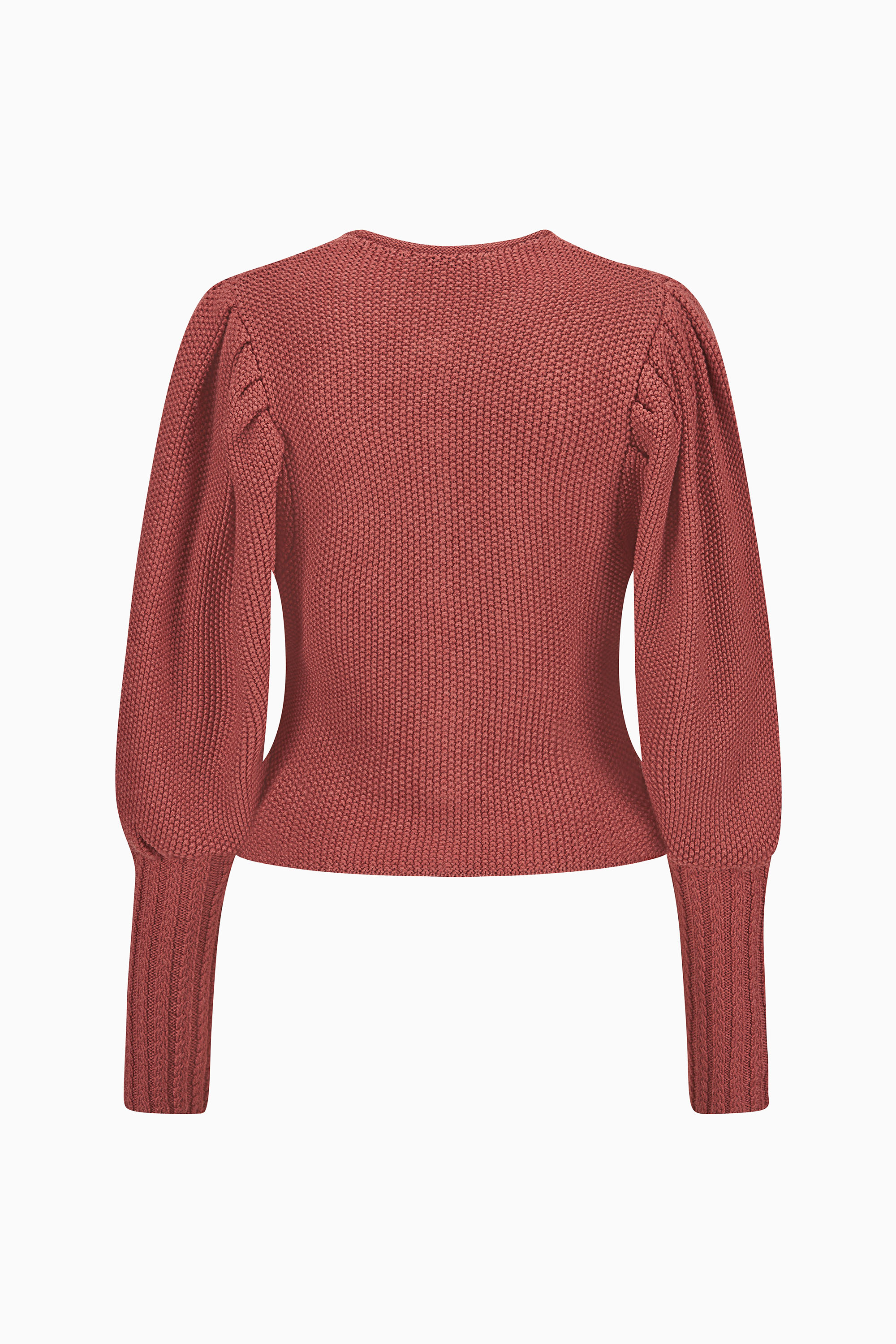 gottseidank-damenstrickjacke-gisela-uni-mit-rundhals-und-puff-rmeln image 2