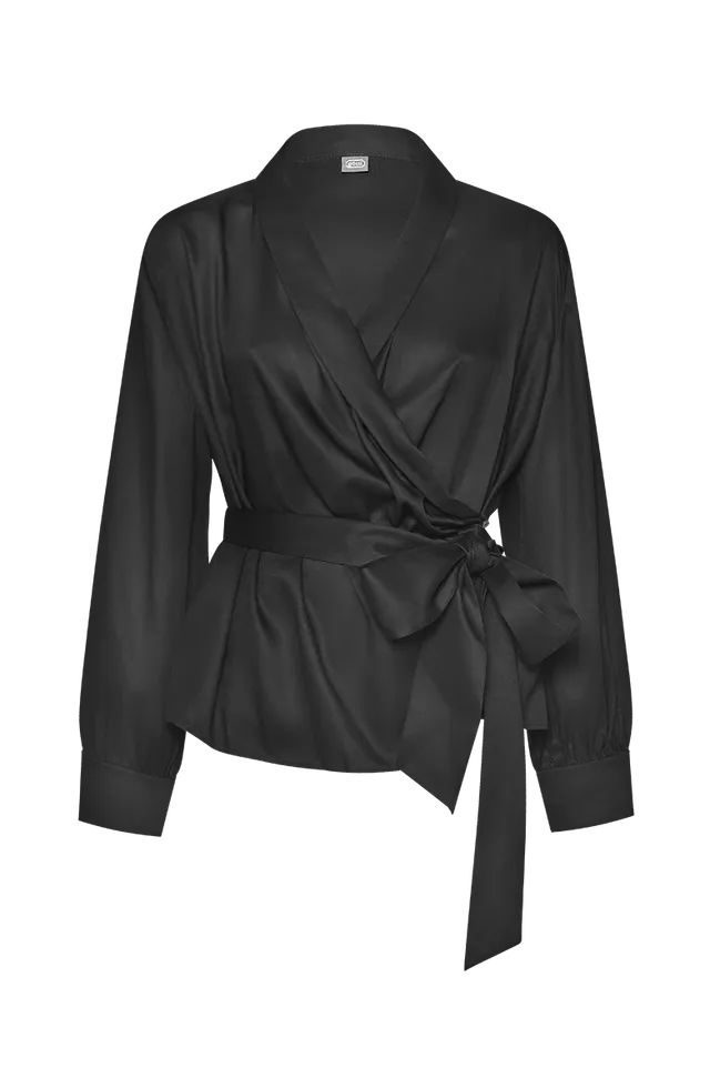 g-ssl-wickelbluse-damen-viskose-grau-schwarz-bindeband image 1