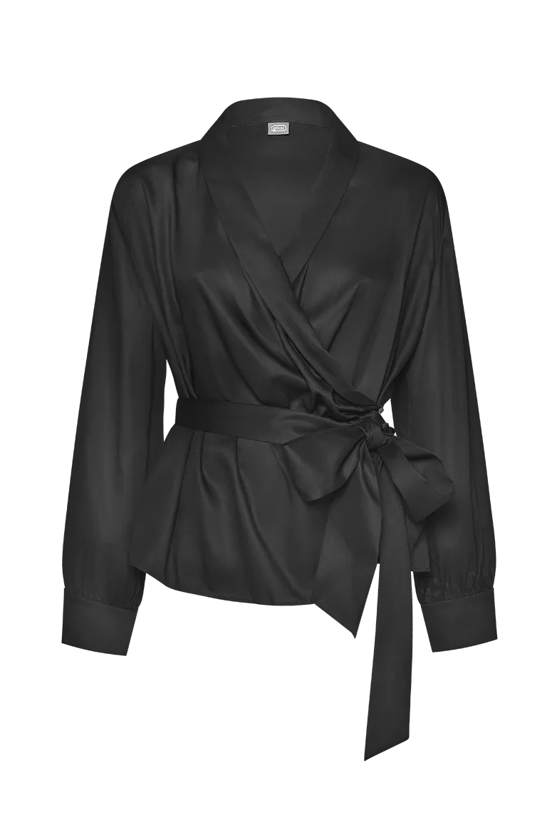 g-ssl-wickelbluse-damen-viskose-grau-schwarz-bindeband image 1