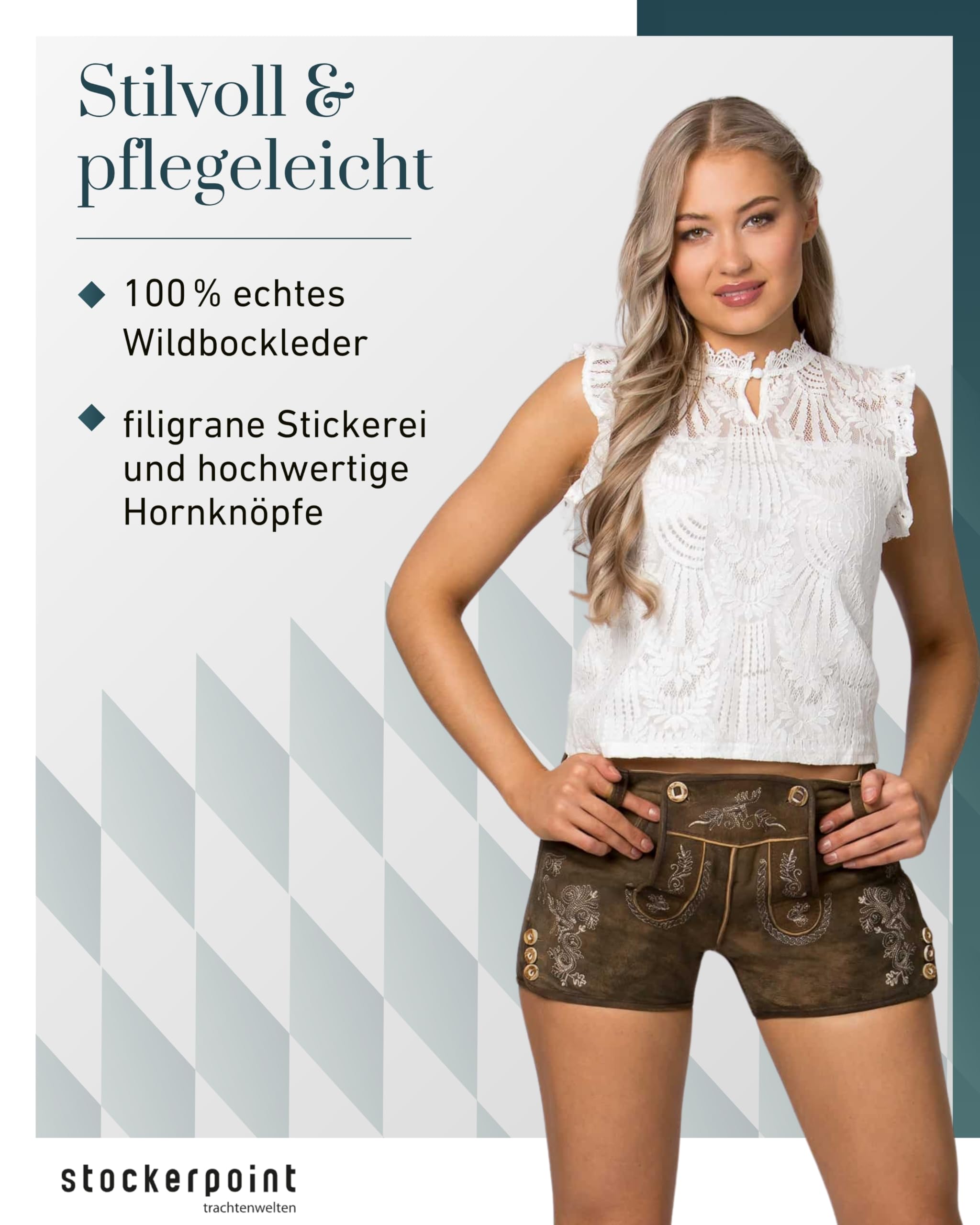 stockerpoint-damen-trachtenlederhose-rosy-kurze-lederhose image 2