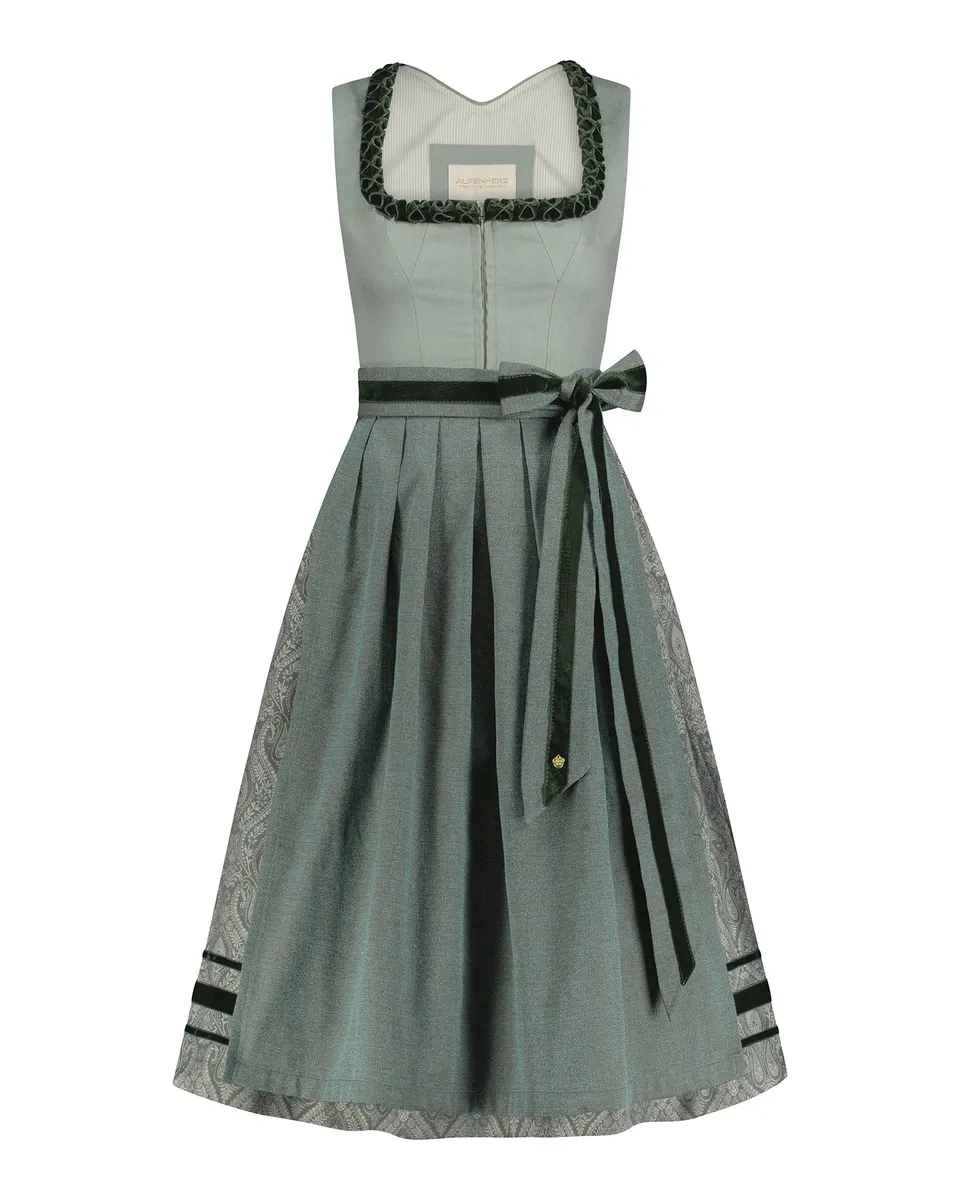 alpenherz-dirndl-katalina-75cm-salbei-leinen image 1