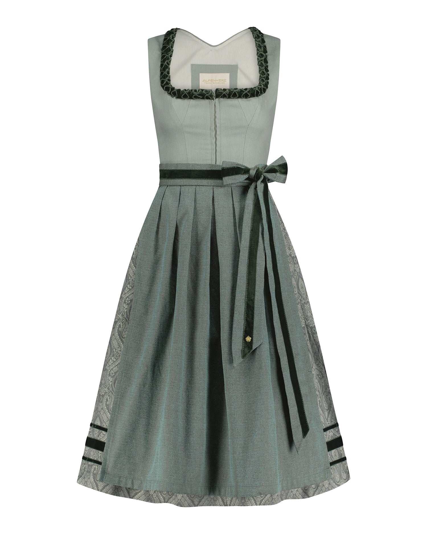alpenherz-dirndl-katalina-75cm-salbei-leinen image 1