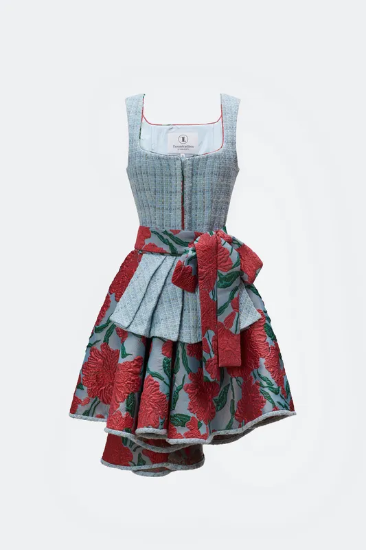 traumtrachten-designerdirndl-zita-mit-tweedmieder-in-himmelsblau image 1