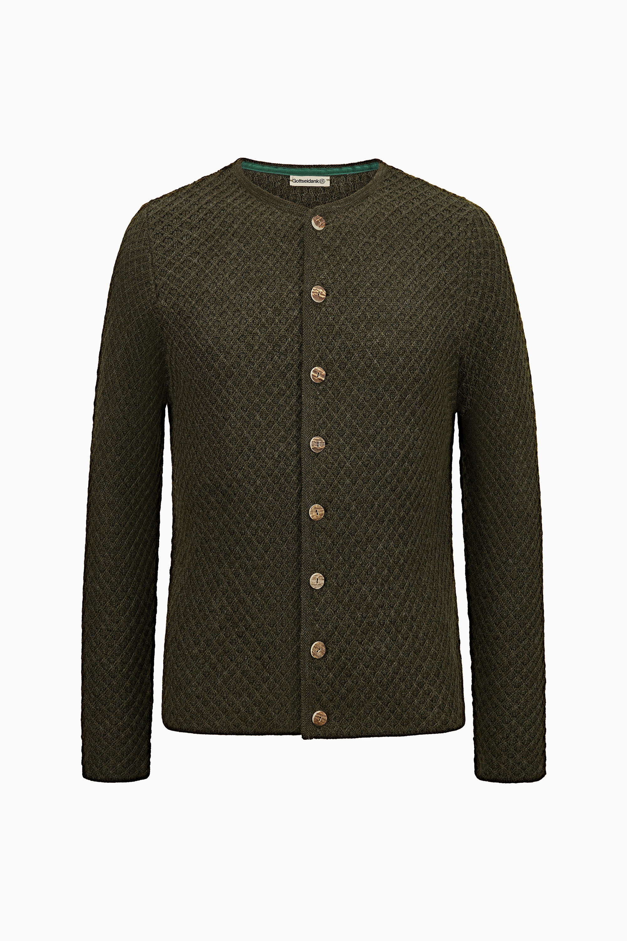 gottseidank-herrenstrickjacke-xaver-uni-strickjacke-im-waffelmuster image 1