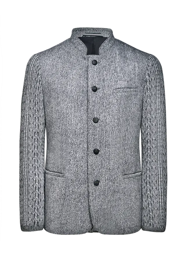 g-ssl-schladminger-jacke-mit-modelstrick-stehkragen-loden-grau-schwarz image 1