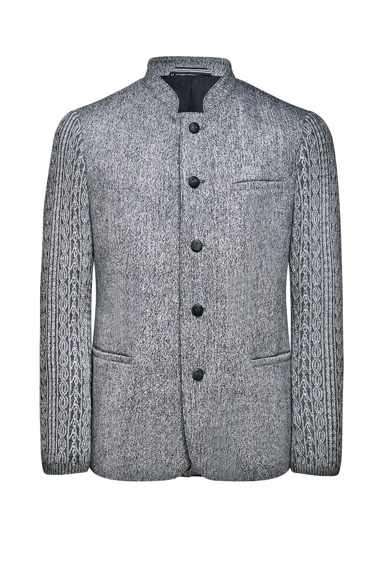 g-ssl-schladminger-jacke-mit-modelstrick-stehkragen-loden-grau-schwarz image 1
