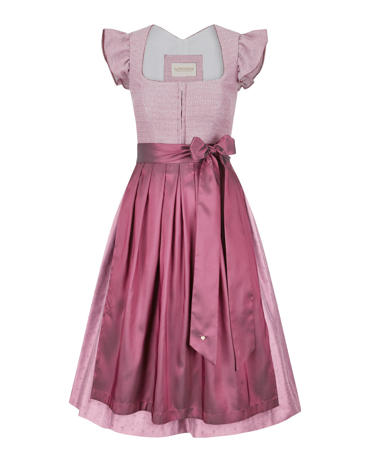 alpenherz-dirndl-ida-rosa-jacquard-fl-gelarm-dirndl image 1