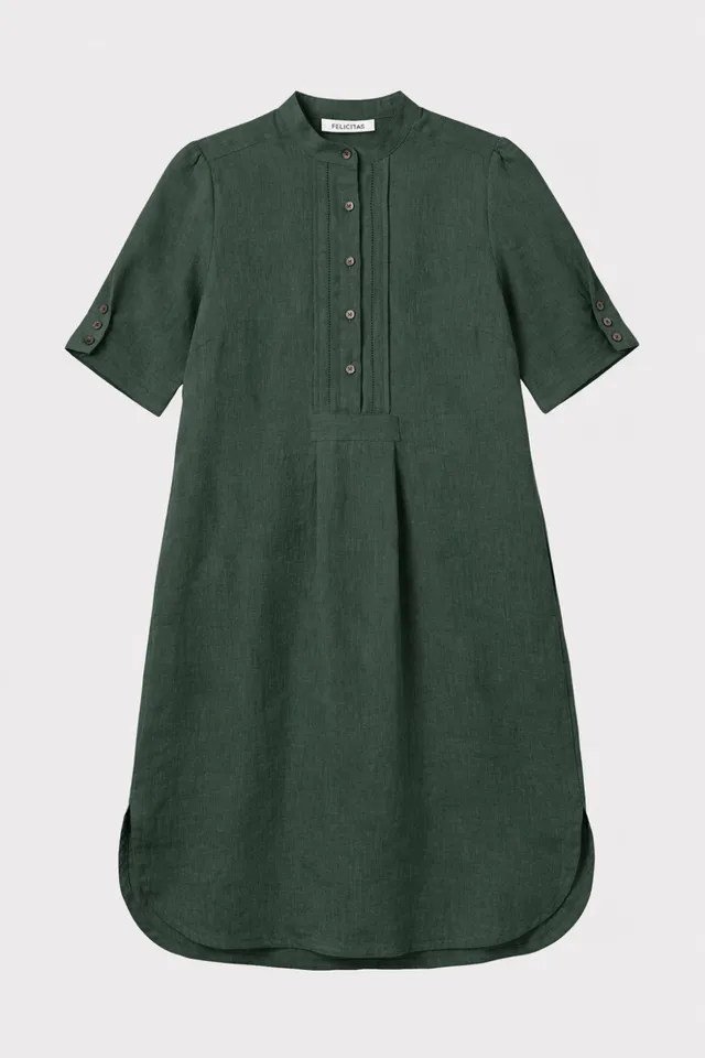 felicitas-damen-kleid-kareen-leinenkleid-mit-taschen image 1