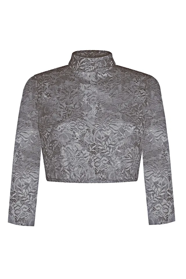 alpenherz-dirndlbluse-estelle-3-4-arm-grau image 1