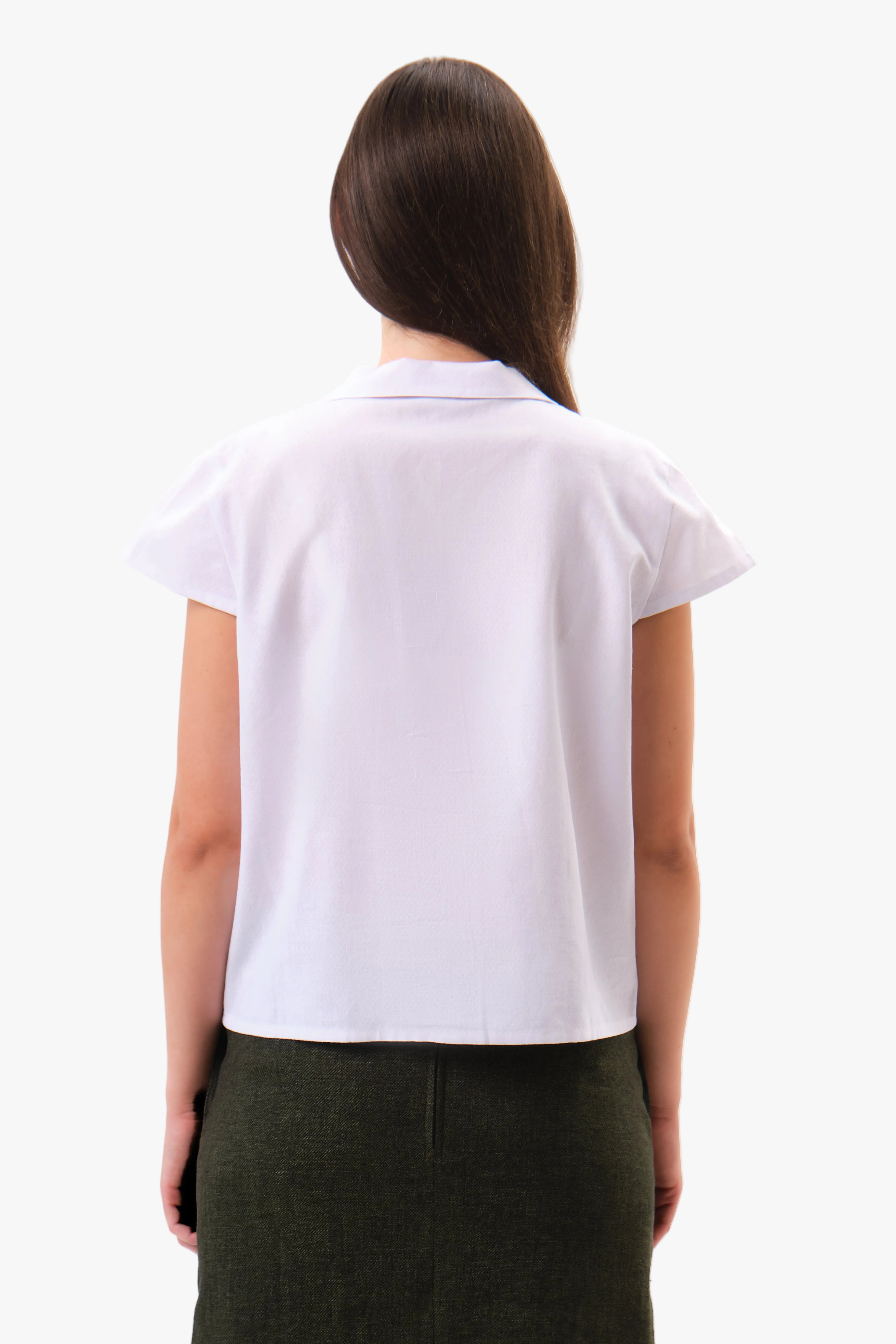 felicitas-damen-bluse-barina-leinen-baumwolle-kurzarm image 2