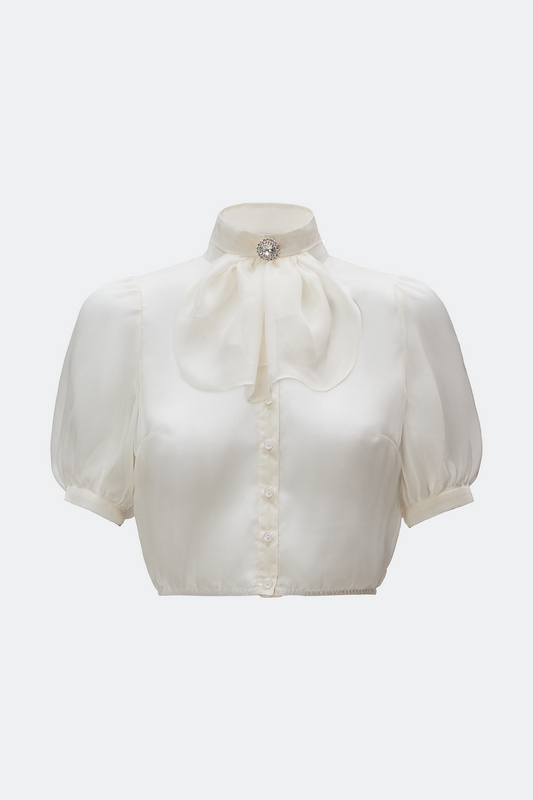 traumtrachten-seidenbluse-hedwig-in-wei-mit-seidenjabot image 1