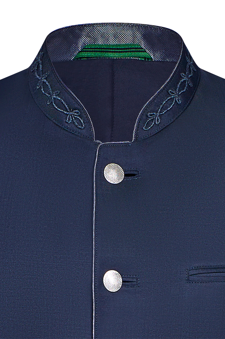g-ssl-festjacke-herren-baumwolle-stickkragen-grau-schwarz image 3