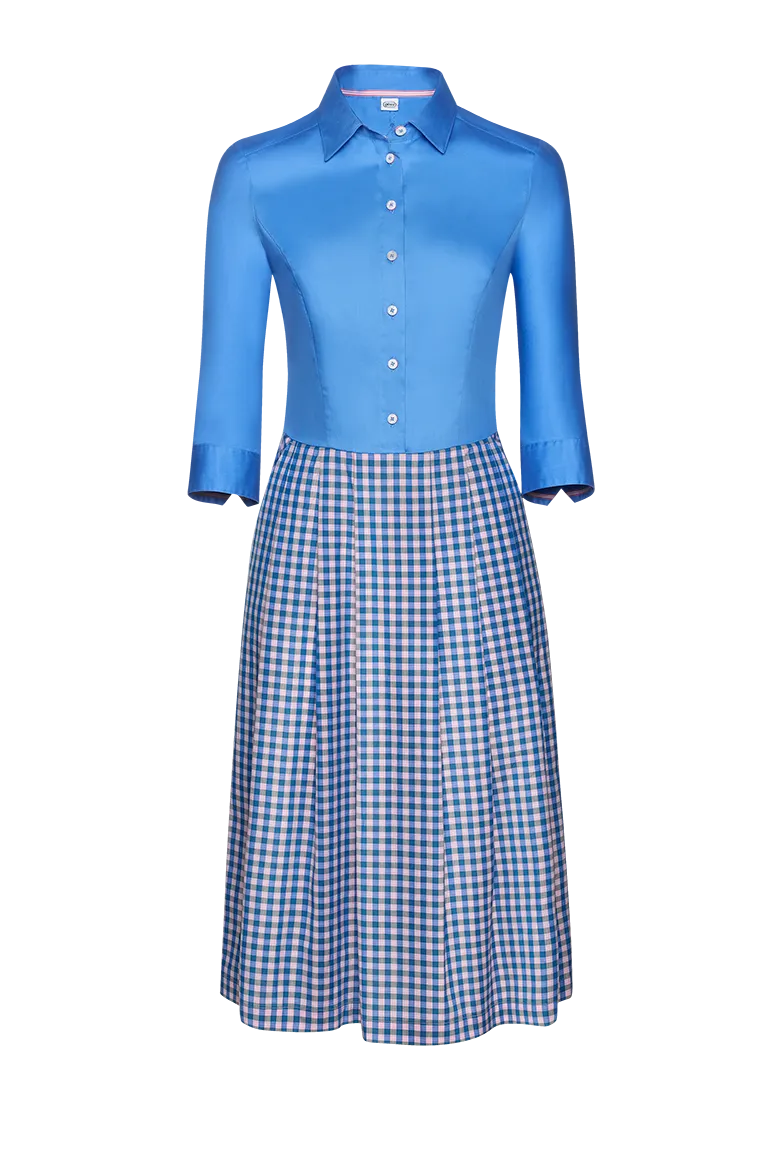 g-ssl-henndorfer-karo-kleid-hemdblusen-kleid-blau image 1