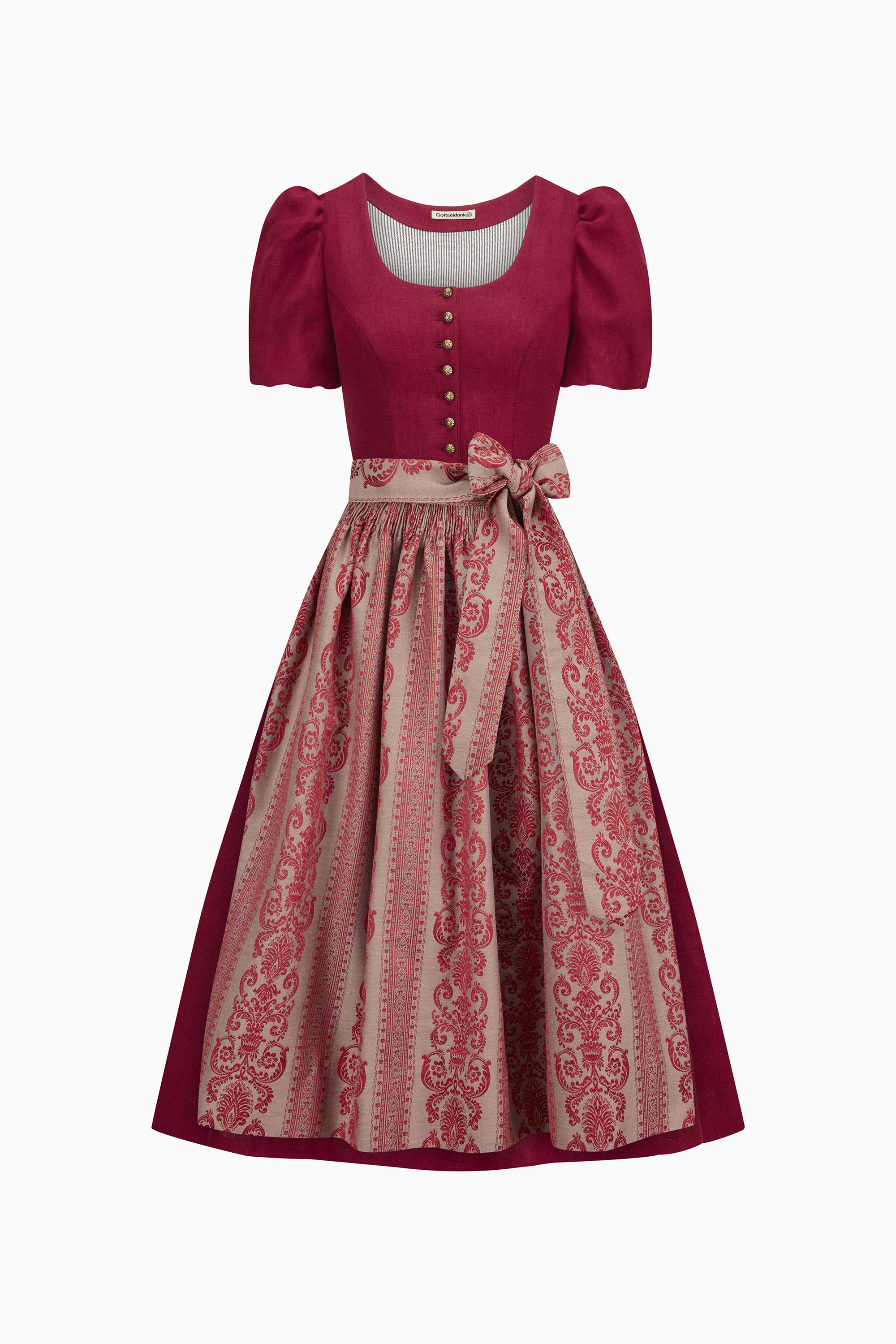 gottseidank-dirndl-margret-mit-kurzem-puffarm-und-faltenrock image 1