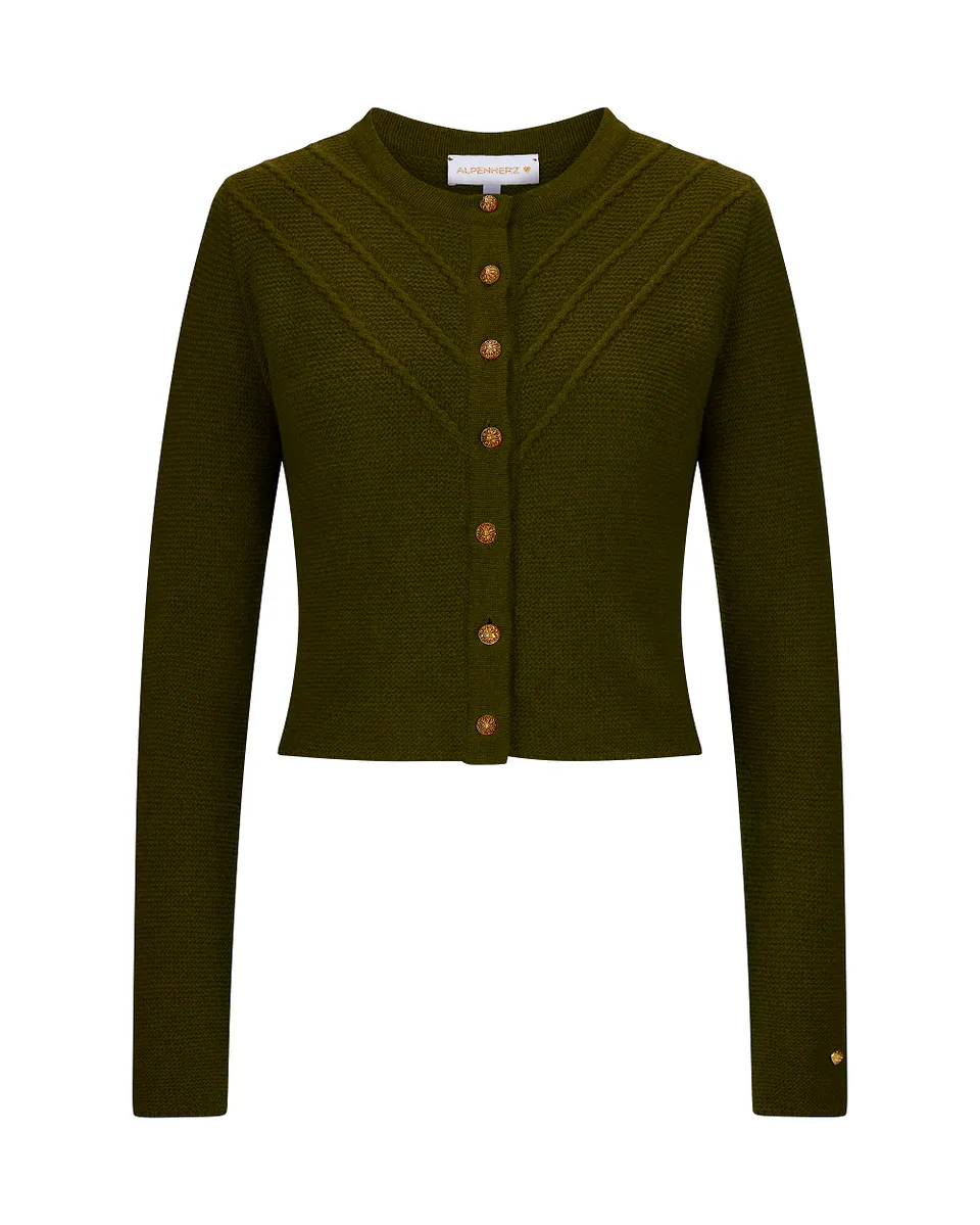 alpenherz-strickjacke-elanie-trachtenjacke-damen-oliv image 1
