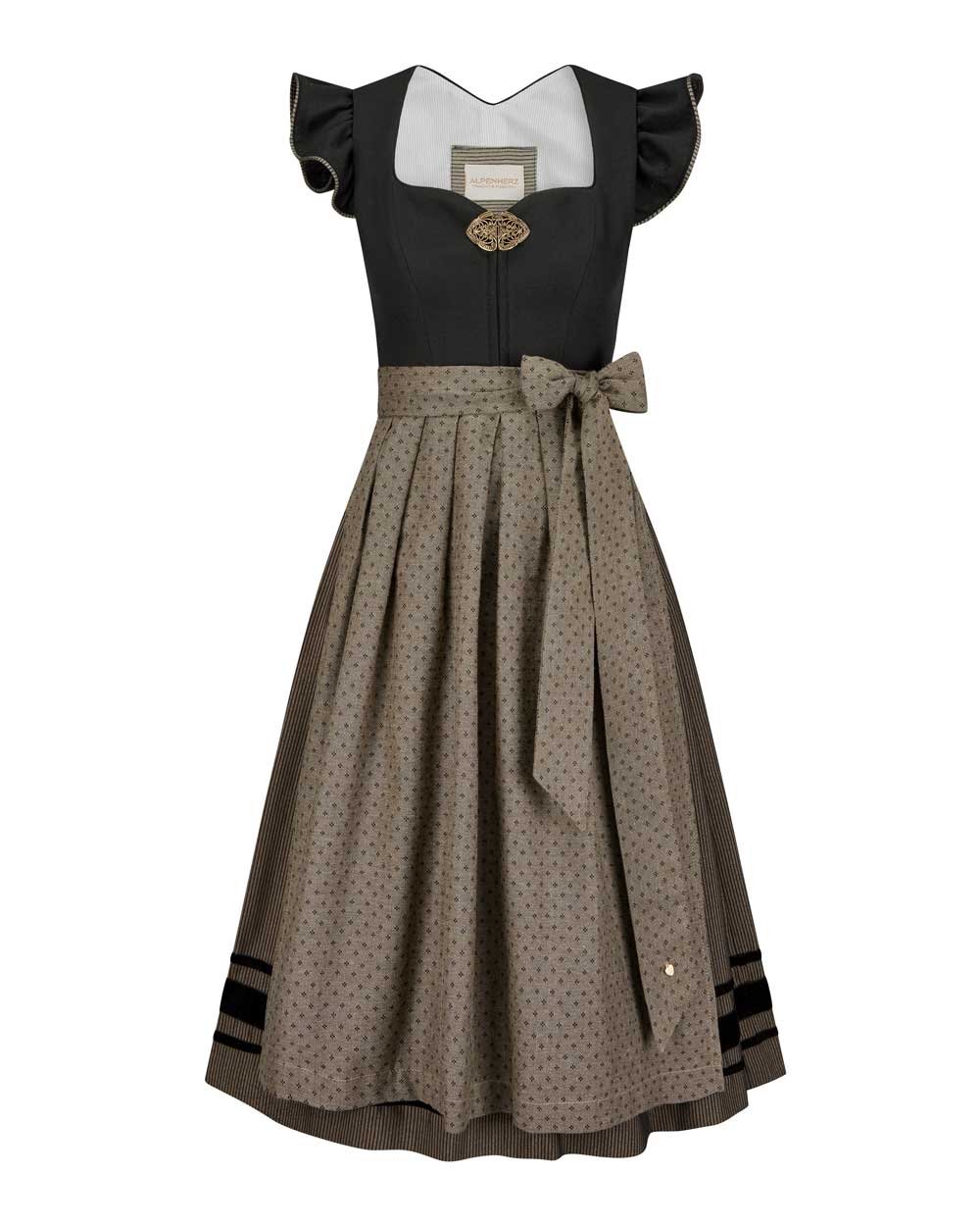 alpenherz-dirndl-marie-schwarz-mit-abnehmbarem-fl-gelarm image 1