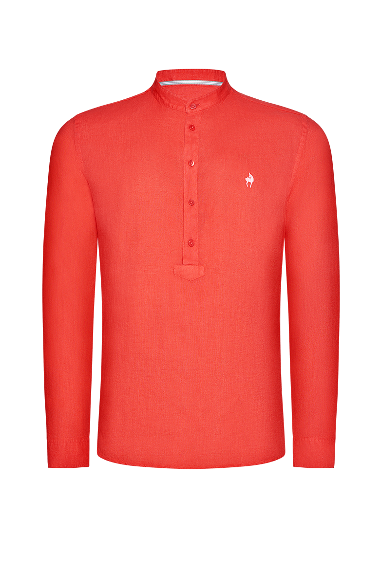 g-ssl-traditionelle-pfoad-herrenhemd-rot-normandie-leinen image 1