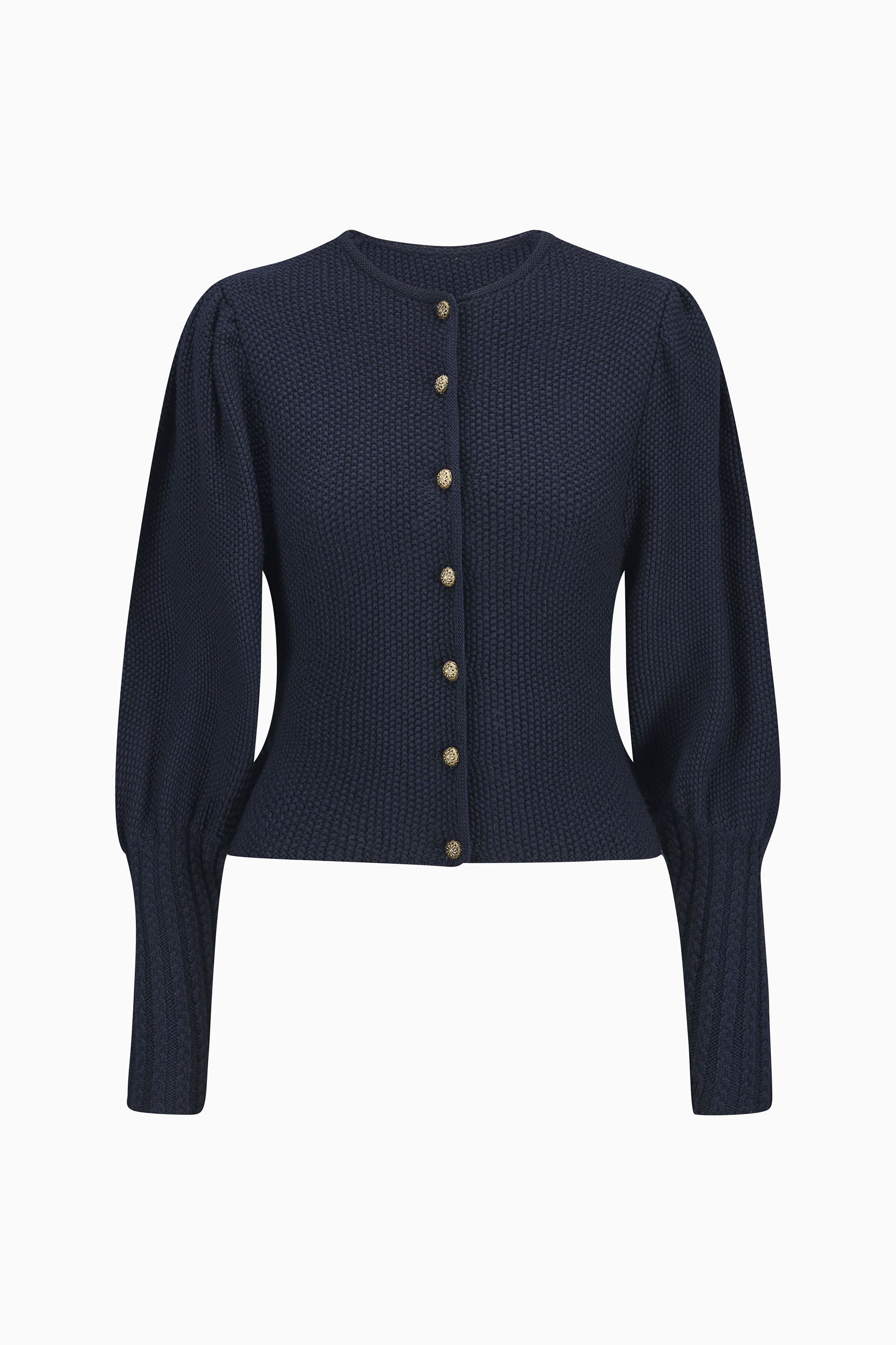 gottseidank-damenstrickjacke-gisela-uni-rundhals-mit-puff-rmeln-2 image 1