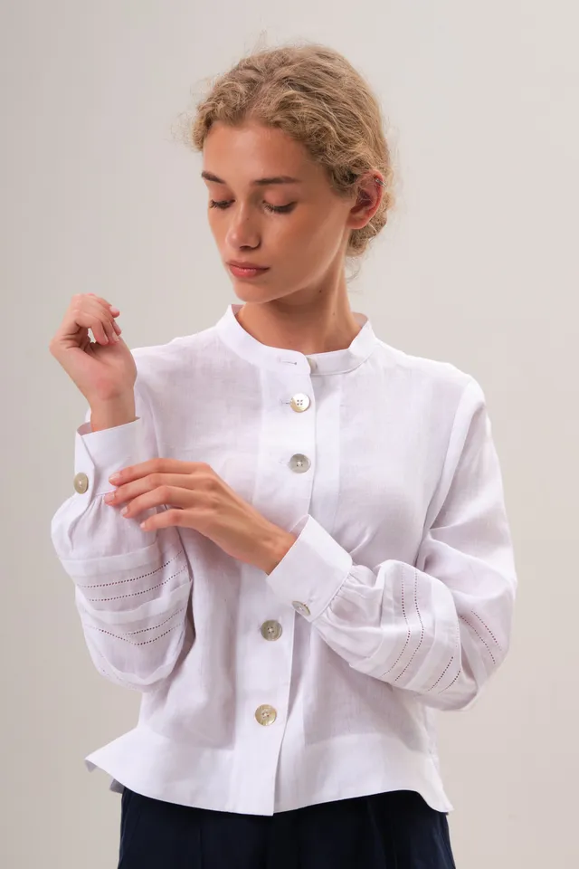 felicitas-damenjacke-jalisa-leinenjacke-mit-stehkragen image 1