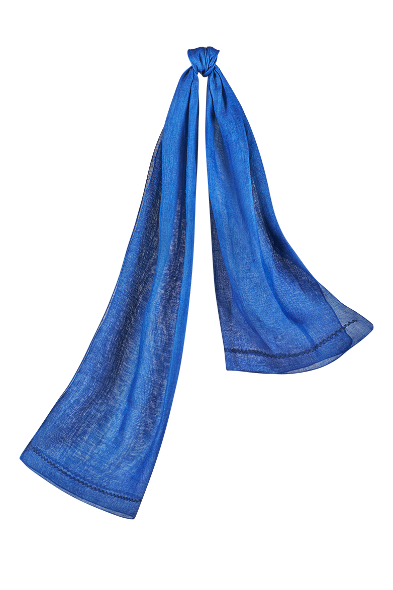 g-ssl-blaudruck-schal-aus-leinen image 1